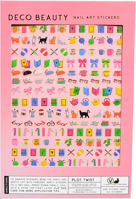 Deco Beauty Plot Twist Nail Stickers - Lightweight & Easy-to-Apply Nail Art with Trendy Designs - Durable & Long-Lasting Nail Stickers for Women, Ideal for DIY Manicures & Salon-Quality Nails