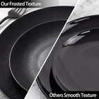 ejonirinjonir 150pcs Frosted Black Plastic Plates Plastic Plate - Image 3