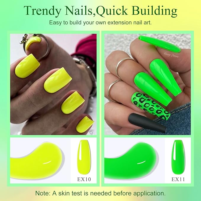 MEET ACROSS Poly Nail Gel 10Pcs Nail Extension Gel Set and Nail Extension Starter Kit for Beginners Nail Art DIY Home Gifts for Women (SET-11, 10pcs)