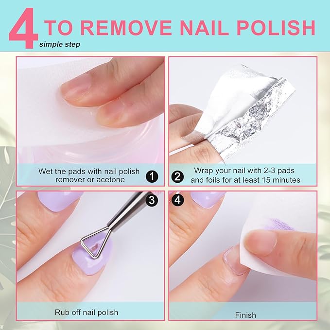 NXJ INFILILA Lint Free Nail Wipes, 600CS Natural Wood Pulp Nail Prep Wipes, Absorbent Acetone Nail Polish Remover Lash Extensions Glue Nail Cleaning Pads for Salon Supplies