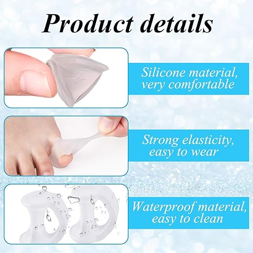 Gel Toe Separator, Pinky Toe Spacers, Little Toe Cushions Straightener Bunion Corrector for Preventing Rubbing & Relieving Pressure, Pain Relief from Overlapping Toes (White-10pcs)
