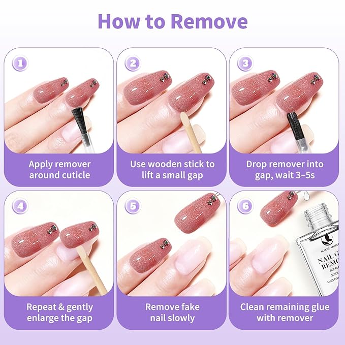Nail Glue Remover for Press On Nails 20ml, Non-Acetone Removal Debonder, Quick & Gentle Adhesive Remover for Fake Nails – Not for Gel Polish or Base Coat