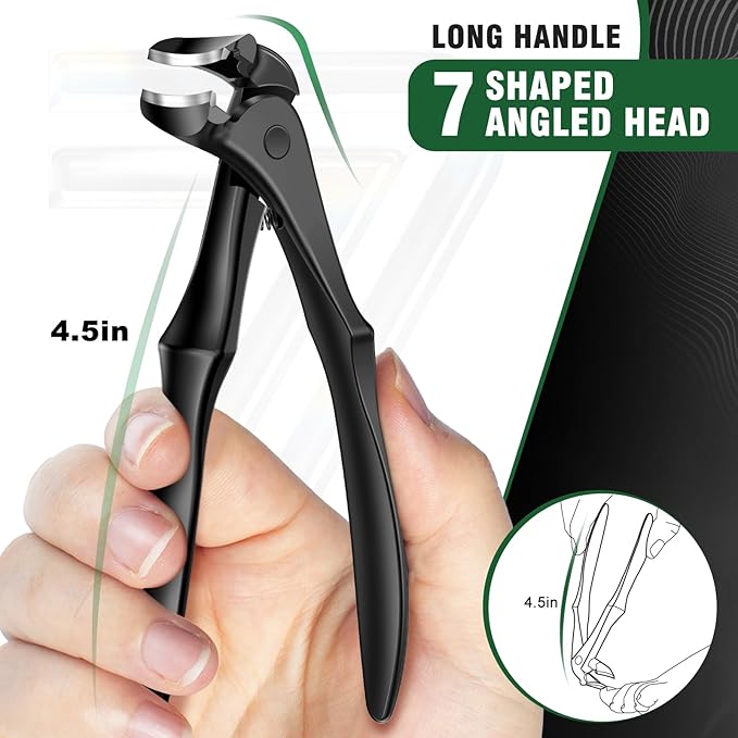 Toenail Clippers for Seniors Thick Toenails, 2025 Upgrade Long HandleToe Nail Clippers with Angled Head, 45° Slanted Toenail Clippers and 37mm Wide Opening Ingrown Nail Clippers, 6PCS