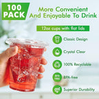 Lilymicky 100 Sets 12 oz Clear Plastic Cups - Image 2