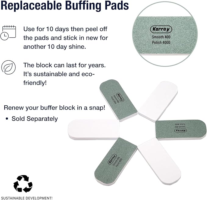 Nail Files and Buffers for Natural Nails Smooth and Polish Gel Surface 400/600/4000 Grit (B-Arch)