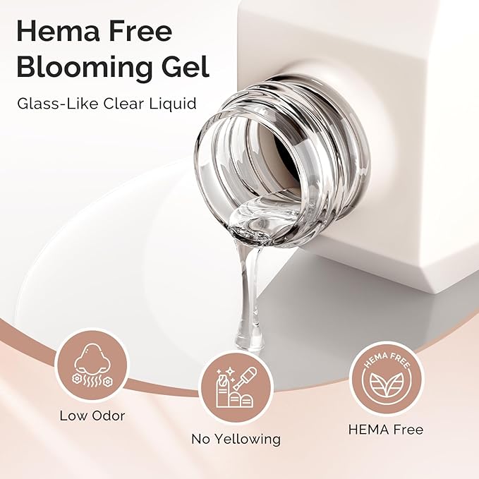MelodySusie Hema Free Blooming Gel for Nail Design, Marble Watercolor UV Nail Polish, Spreading Effect Sheer Painting Nail Art Supplies, Nail Salon Manicure at Home for Women, 0.53 Fl Oz