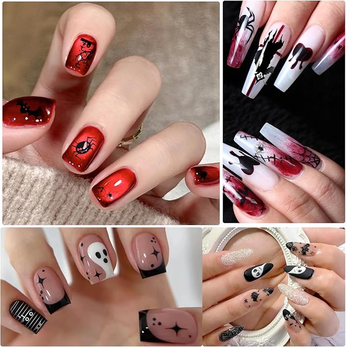 Biutee Nail Stamping Plates 8PCS Nail Stamping Polish Gel and Nail Stamper Kit 10 PCS Nail Art Stamper Plates, French Flower Leaves Animal Lace Halloween Design (10 PCS Plates With 8 PCS Gel)