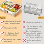 Snackle Box Container, Stainless Steel Divided Serving Tray - Image 5