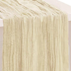 1 Pack Beige Cheesecloth Table Runner 35x120 Inch 10Ft Rustic Gauze Cheese by SuBleer