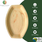 Disposable Bamboo 13" x 9" Trays Bamboo Serving Platters, Disposable Boards - Image 2