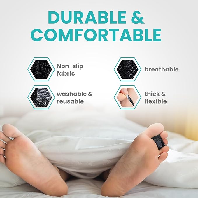 8 Pack Hammer Toe Corrector Toe Splint For Broken Toes,Brace Orthopedic Separator, Cushioned Bandages, Heal Wrap Toe Straighteners for Crooked Toes (Black)