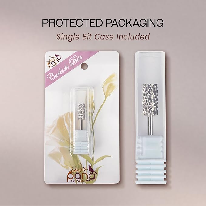 PANA Flat Top Large Barrel 3/32" Shank Size - (Silver, 4X Coarse Grit) - Fast remove Acrylic or Hard Gel Nail Drill Bit for Manicure Pedicure Salon Professional or Beginner