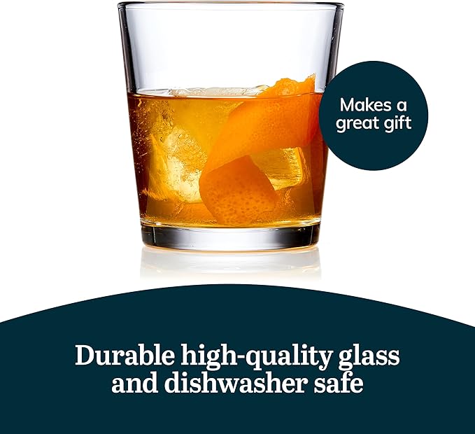 Libbey Bar Essentials Double Old Fashioned Glasses, 12 oz, Modern Rocks Glass - Image 5
