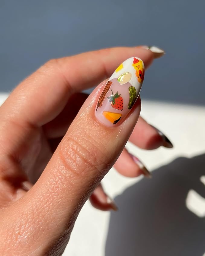 Deco Beauty Charcuterie Nail Stickers - Lightweight & Easy-to-Apply Nail Art with Trendy Designs - Durable & Long-Lasting Nail Stickers for Women, Ideal for DIY Manicures & Salon-Quality Nails