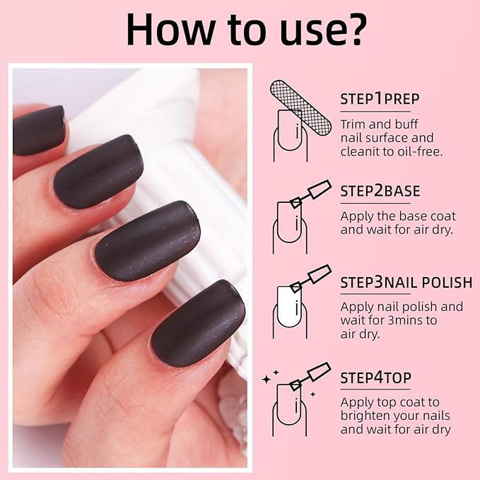 Major Dijit Matte Nail Polish Air Dry Nail Art Varnish (Deep Brown, 10 ML)