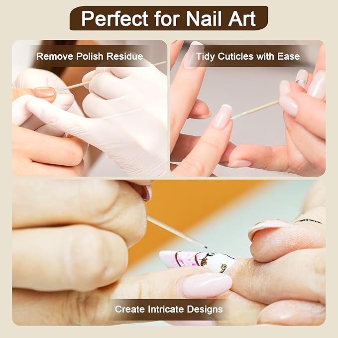 600 Pcs Pointed Cotton Swabs for Nails, 4 Inch Microblading Cotton Swab for Makeup, Nail Polish Clean Up Tool, Lint Free Cotton Buds for Beauty, Precision Makeup and Craft Applicators