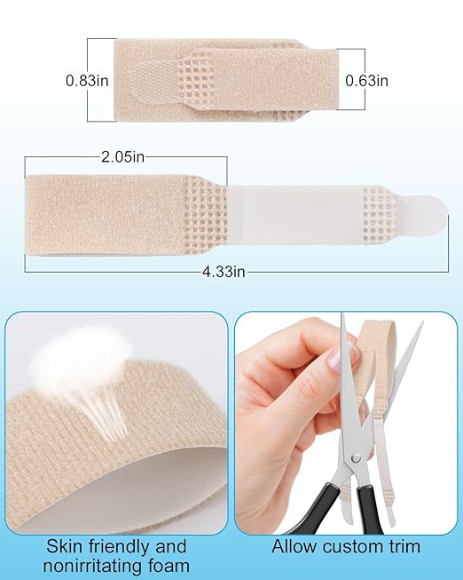 8 Pack Hammer Toe Corrector, Toe Straighteners for Women & Men, Fabric Buddy Wraps for Broken Toes, Hammer Toe Splint for Curled and Bent Toes(skin)