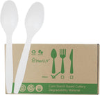 300 Disposable Spoons, Large Biodegradable Eco-Friendly Durable and Heat by HERLLY
