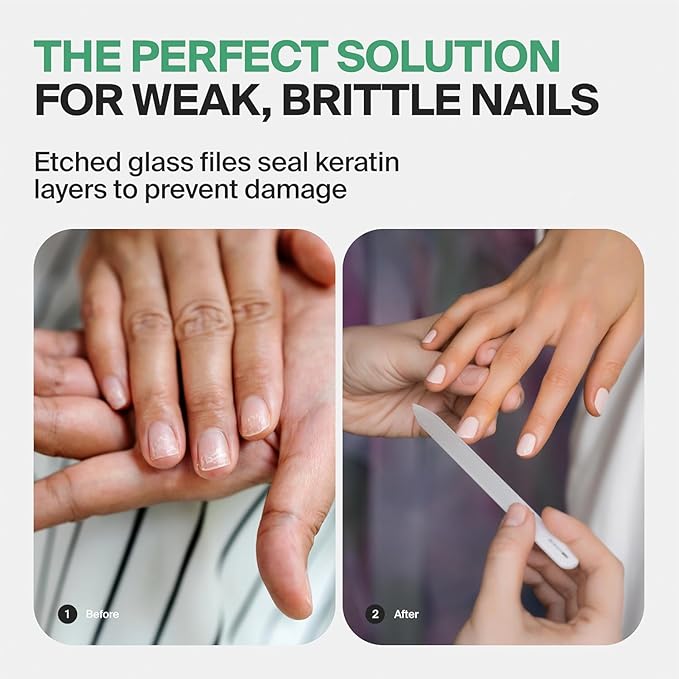 GERMANIKURE Glass Nail File in Cork Sleeve - But First Coffee - Professional Crystal Nail File for Natural Nails - Ideal Manicure & Pedicure Tool for Smooth, Easy Shaping - Nail Care Gift