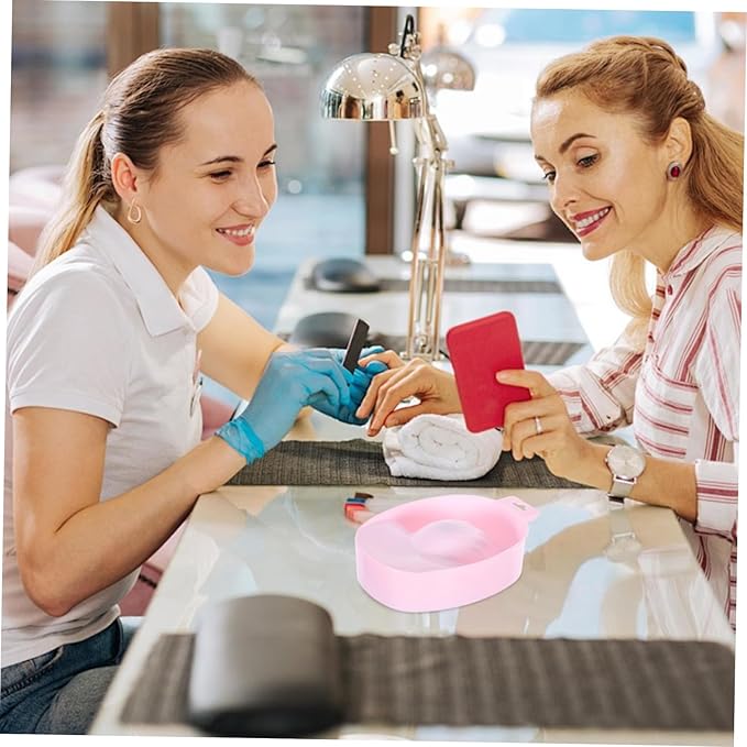 1pc Rectangular Soaking Bowl for Nail Care Pink Single-layer Manicure Tool for Easy Cuticle Treatment and False Nail Removal Home and Salon Use
