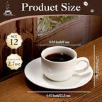 Maxdot 12 Set 2.7 OZ Porcelain Espresso Cups - Image 2