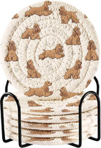 American Cocker Dogs White Print Coasters by Unknown