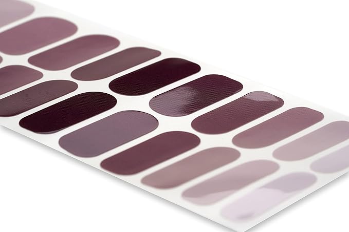 | 20 Exquisite Gel Nail Polish Strips w/Application Accessories - No UV/LED Lamp Required (Sangria Ombre)