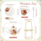 Zhehao 20 Pcs Porcelain Tea Set - Image 2