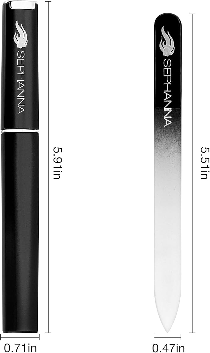 1 Pack Glass Nail File for Unisex Ultra Quality, Portable Crystal Nail File with Case for Mani & Pedicure- Smooth Finish for Natural & Acrylic Nails