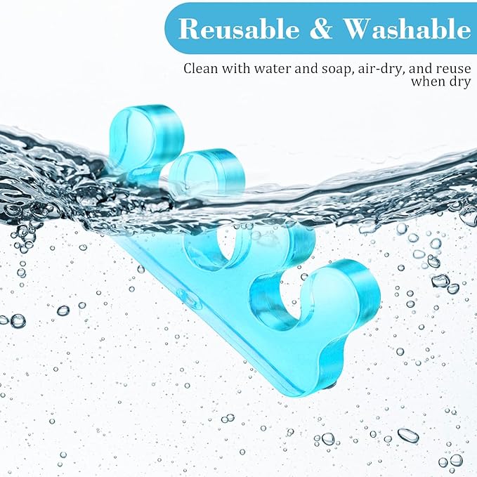 8Pcs Toe Separators for Pedicure Pedicure Toe Spacers & Spreaders Soft Finger Separators Polishing Manicure Coating Gel Painting Nail Accessories Men and Women (Blue Pink)