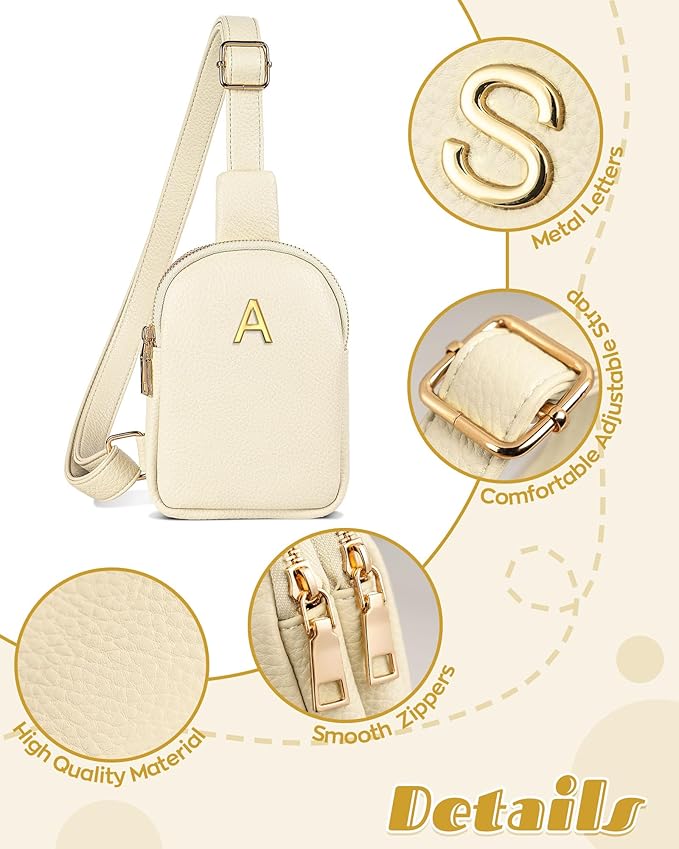 Gifts for College Girl, Initial Lightweight Crossbody Phone Purse for Teen Girls, Mini Shoulder Bag, Birthday Gifts for Women Girls Daughter Granddaughter, Cute Trendy Preppy Stuff for Friend