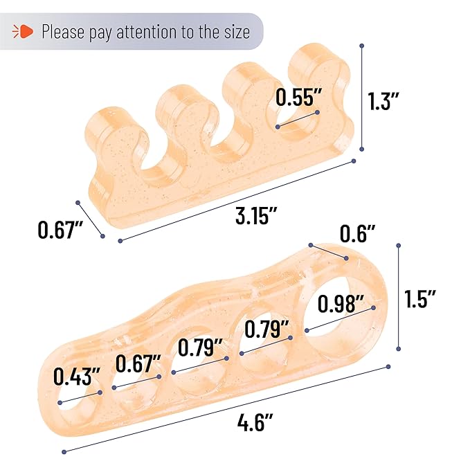 Dr. JK- ToePal Gel Toe Separator, 2 Pairs, Toe Spacers, Bunion Corrector, Christmas Gifts