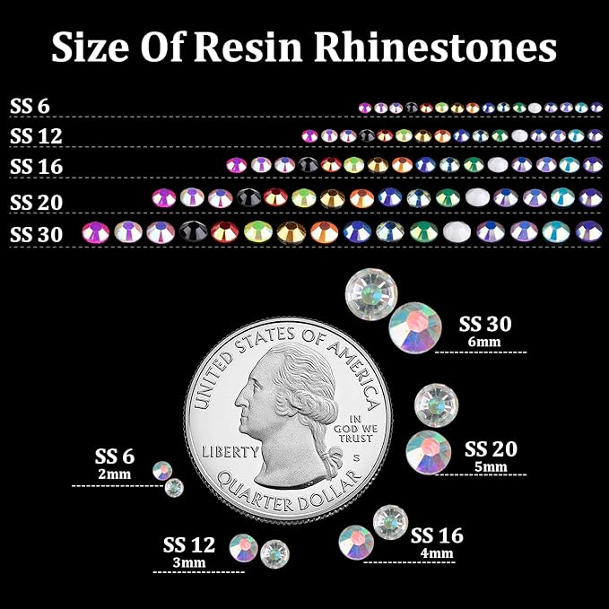 5000pcs 5mm Resin Rhinestones Bulk, Transparent AB Flatback Round Jelly Rhinestones Bedazzling Non Hotfix Crystal Gems Large Quantity Wholesale for DIY Crafts Clothes Tumblers Face Makeup Manicure