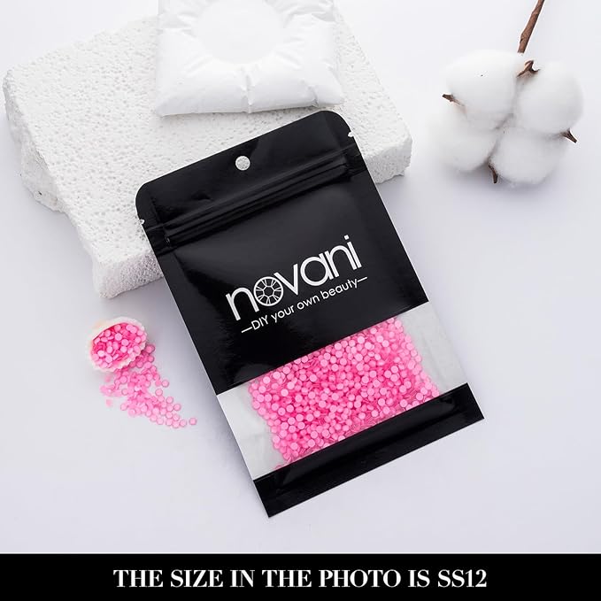 Novani 3000 Pieces Flatback Rhinestones Glass Round Gems Mocha Rose Crystals for Nail Art DIY Crafts Clothes Shoes,SS12,3.0-3.2mm