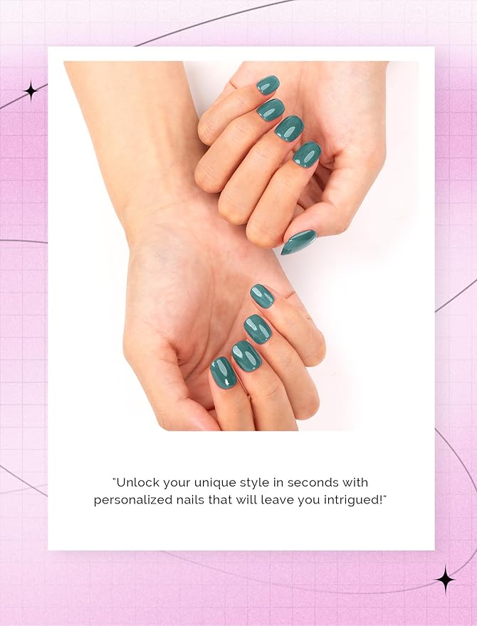 MelodySusie Green Gel Nail Strips, 30 Pcs, Salon Quality, Long Lasting, Includes Prep Pads, Nail File, Wooden Stick