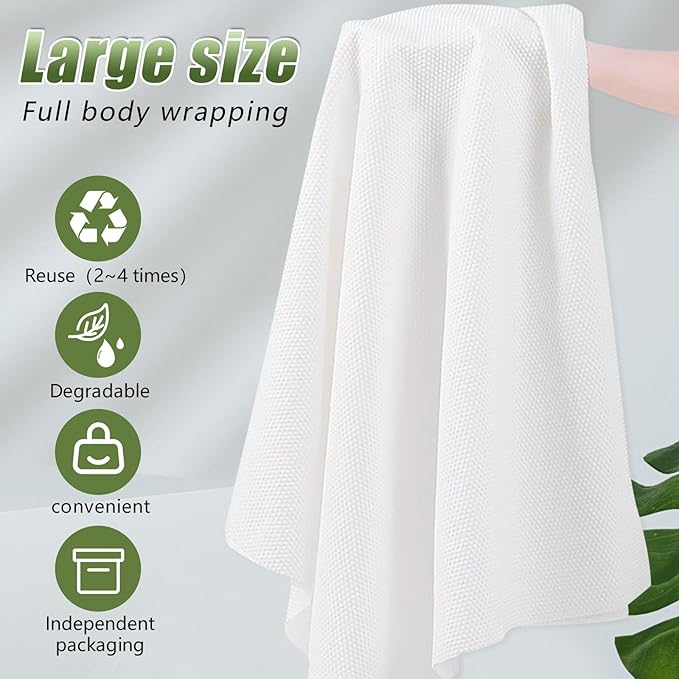 Disposable Bath Towels Durable Large Portable Thicken Camping Towels Quick Dry, Absorbent,Ultra Soft for Travel Hotel Swimming Gym Sauna Spa Pet Sports Hiking Beach Spa 55''X27.5''(25pack)