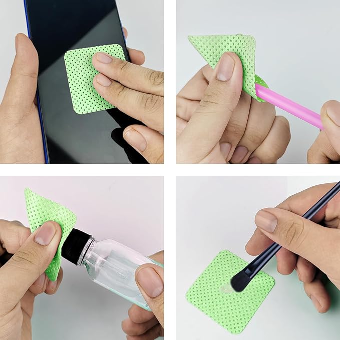 300 Pcs Lint Free Nail Wipes, Non-Woven Nail Polish Remover Pads Nail Polish Wipes for Nail Polish Removal Eyelash Extensions DIY Nail Art Supplies (Green)