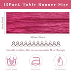 12 Pieces Hot Pink Cheesecloth Table Runners 10FT Gauze Fabric Runner - Image 3
