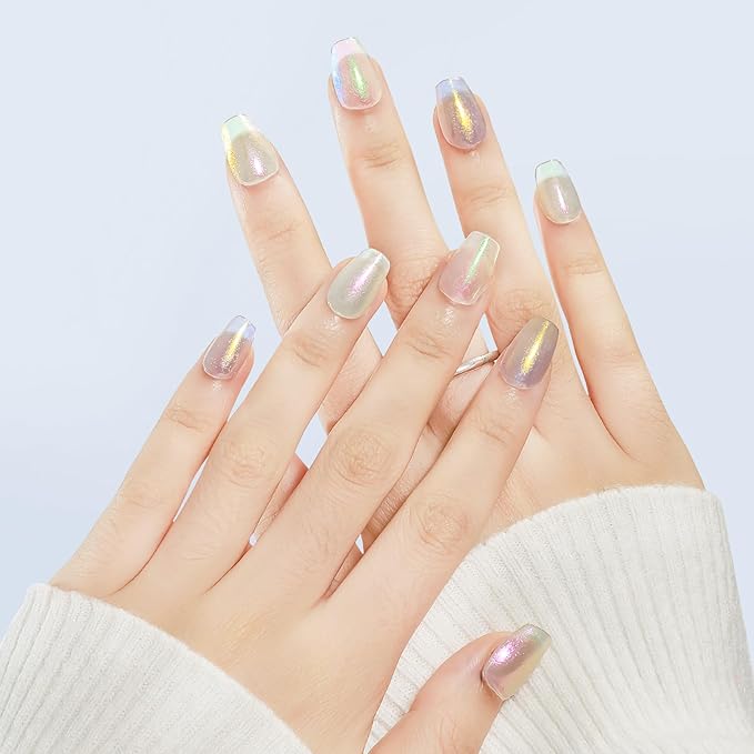MIZHSE Aurora Green Nail Polish, Quick Dry Shimmer Nail Polish, Air Fast Drying Regular Nail Lacquer Non Gel Oil-based Long Lasting Nail Art Manicure Home DIY