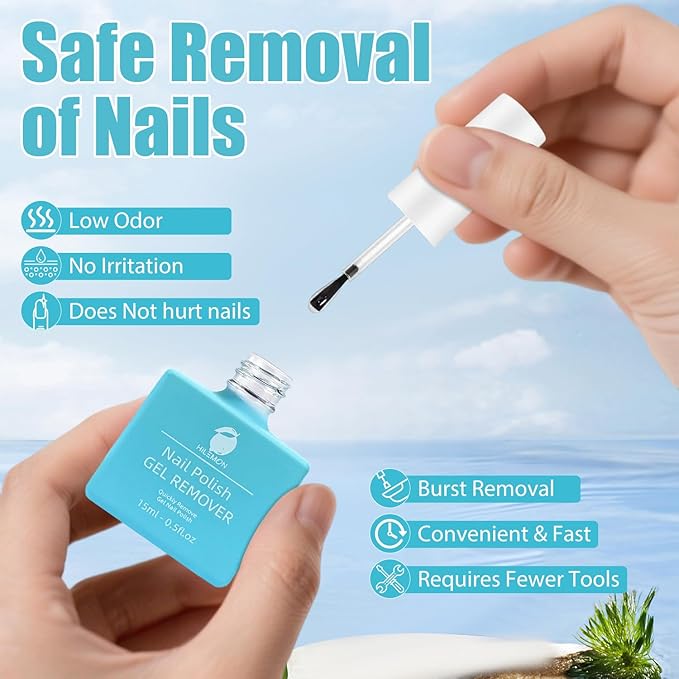 Quick Gel Nail Polish Remover, Easy Remove Gel Polish in 3 Minutes, No Need Soaking or Wrapping, Gel Remover for Nails, 15ml 6PCS