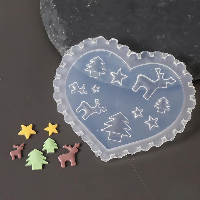 4 Pcs Christmas Silicone Nail Art Molds for Women Resin Nail Design