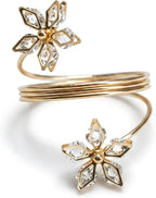 Gold Napkin Rings Set of 12 – Crystal Flower Design – Luxury Napkin Rings Gold by HUVOTOSIUS