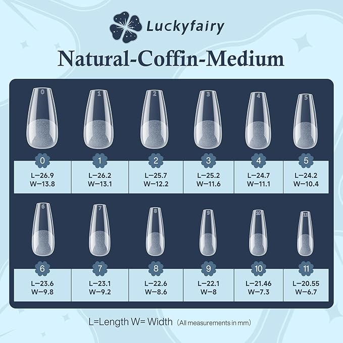 Medium Gel Coffin Nail Tips, 240pcs Soft Gel Pre-Shaped Acrylic Fake Nails, Half Matte Full Cover Clear Press on Flase Nail Tips for Extension Nail Manicure Home DIY 12 Sizes Gelly Tips