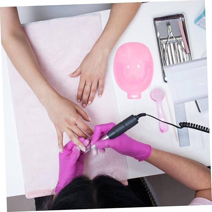 1pc Single-layer Nail Soaking Bowl for Manicure Care Rectangular Design Watermelon Red for Nail Treatment and False Removal