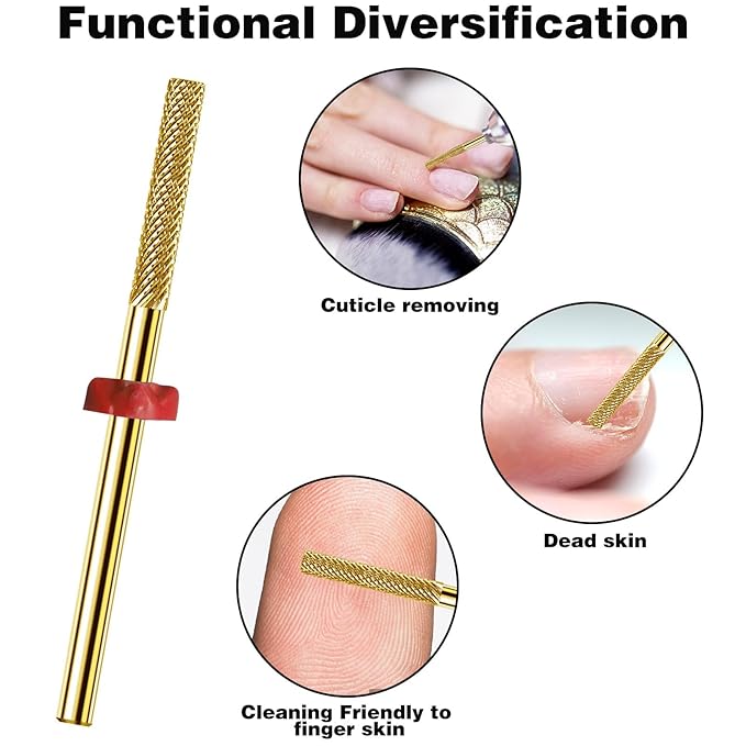 2Pcs Cleans Dead Nail Supplies, Carbide Drill Bits Remover Nail Drill Bits, Drill Bits Nail Tech Suitable for Nail Drill, Cuticle Bit for Electric Cuticle Drill Bits Nail File Nail Bits for Nails