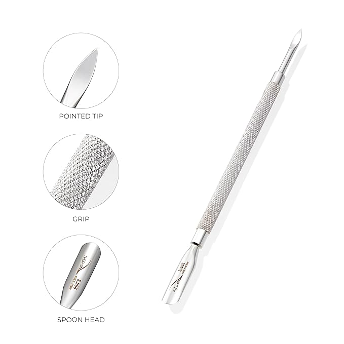 NGHIA Pusher - S-506 (Stainless Steel) | Double–Ended Nail Cleaner and Spoon Pusher | Premium Quality for Nail Care | Ergonomic Design | Suitable for Professional & Home Use