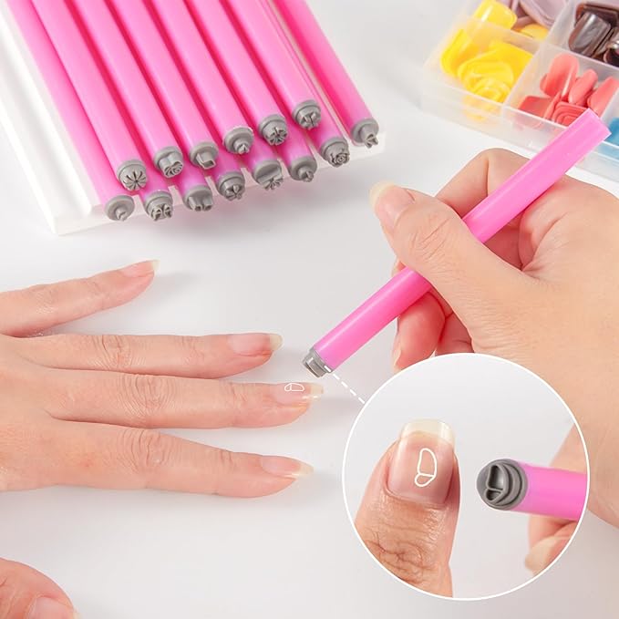 WOKOTO 15pcs Nail Art Stamp Pen Set, Flower Butterfly Leaf Nail Stamper Tools For Women Various Pattern Nail Stamping Pens, Nail Design Stamp Ideal Nail Accessories For Home DIY Stamper Nails Kit