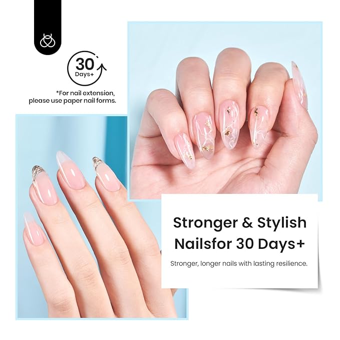 Beetles Builder Gel,7 in 1 Clear Builder for Nail Apex Strengthener Thickening for Weak Nails LED Lamp Cured Rhinestone Glue Gel Polish in a Bottle DIY Salon at Home for Beginner