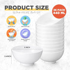 Tioncy 36 Pcs Bowls Set Unbreakable Dessert Soup Salad Bowls - Image 2