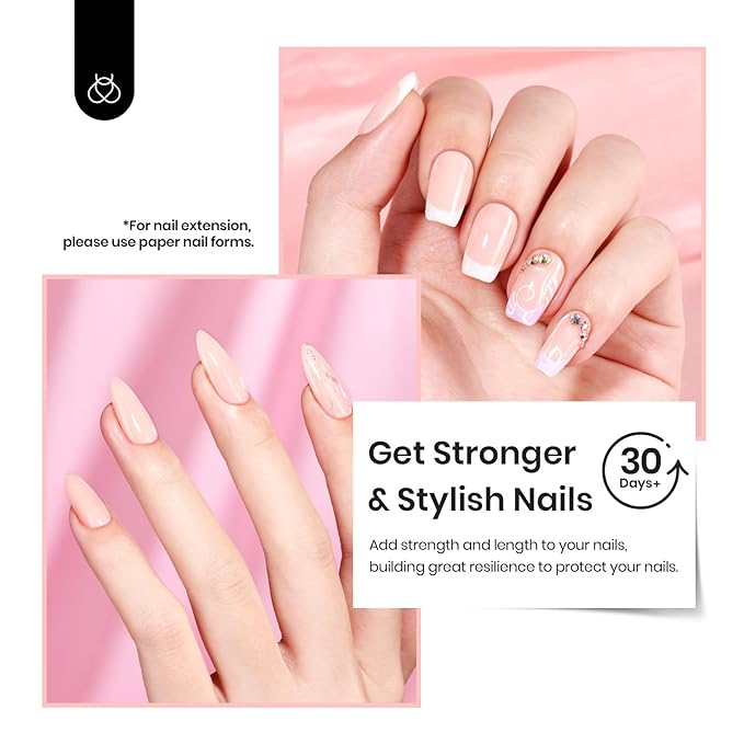 Beetles Builder Gel for Nails,0.5 oz 7 in 1 Nail Thickening Strengthening Building Apex for Beginner DIY Salon at Home,Nude Builder Nail Gel,UV & LED Lamp Cured Needed